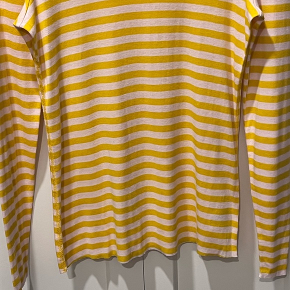 TORY SPORT PRE-LOVED AUTHENTIC YELLOW/WHITE STRIPES LONG SLEEVES COTTON T-SHIRT - Picture 6 of 14